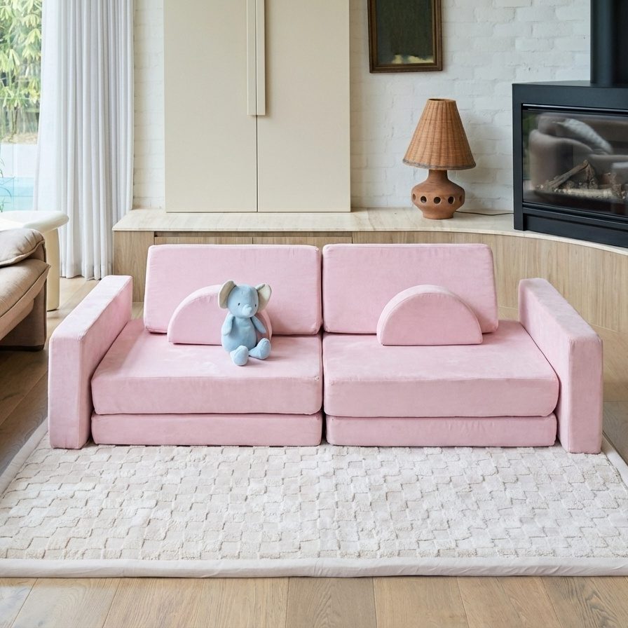 10-Piece Modular Kids Couch – Convertible Play Sofa