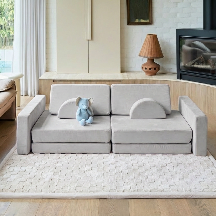 10-Piece Modular Kids Couch – Convertible Play Sofa